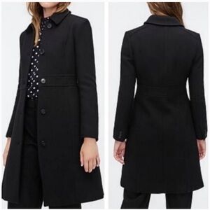 J. Crew Black Classic Lady Day Coat In Italian Double-cloth Wool With Thinsulate